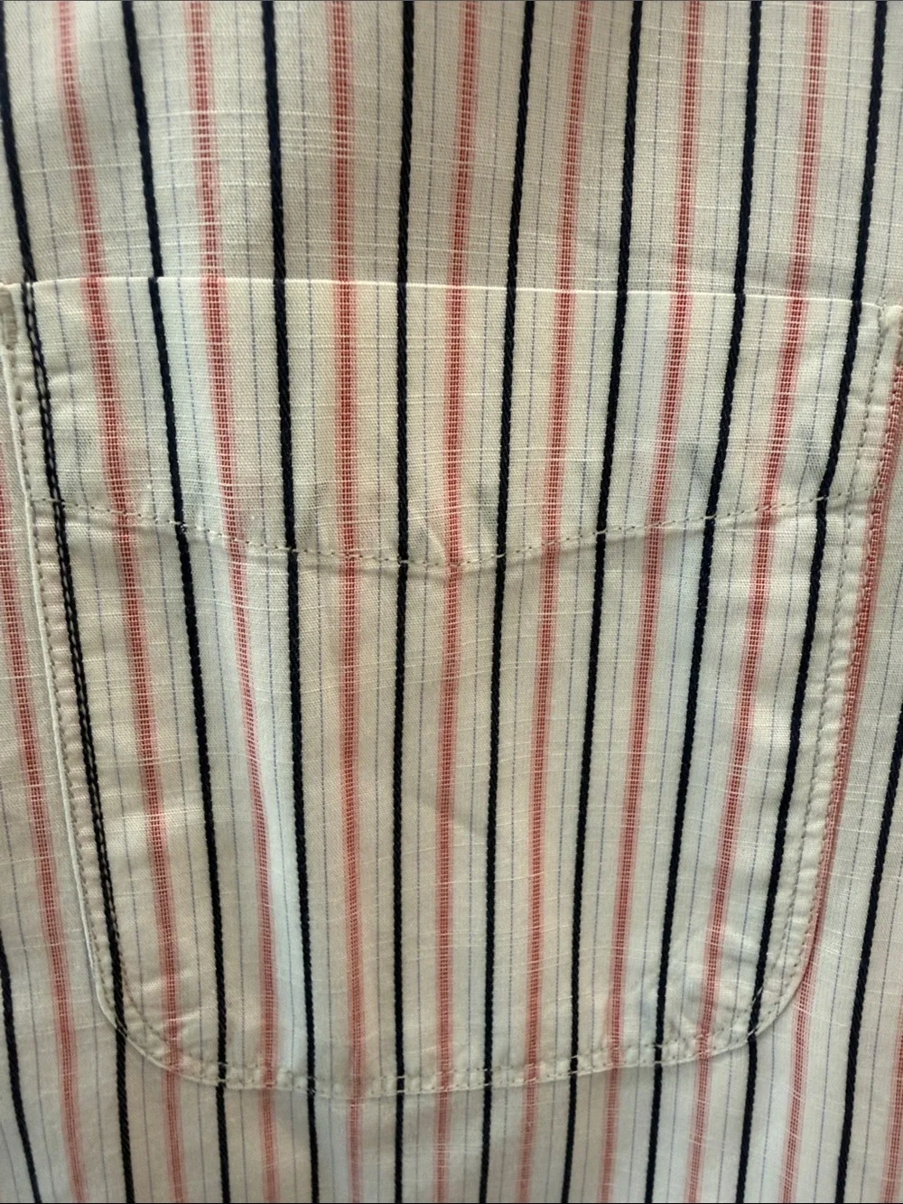 Banana Republic Men’s White Shirt with Pink and Blue Stripes